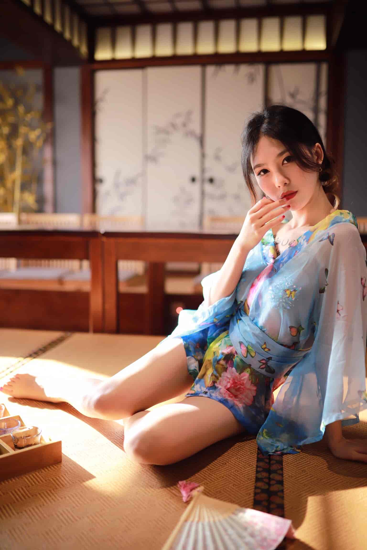 抖娘-利世水蓝和服 ​​​​[30P-47M]